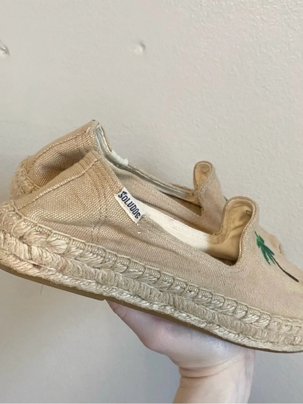 Soludos Safari Palm Tree Smoking Slipper Espadrille Flat Shoe Size Women's US 9